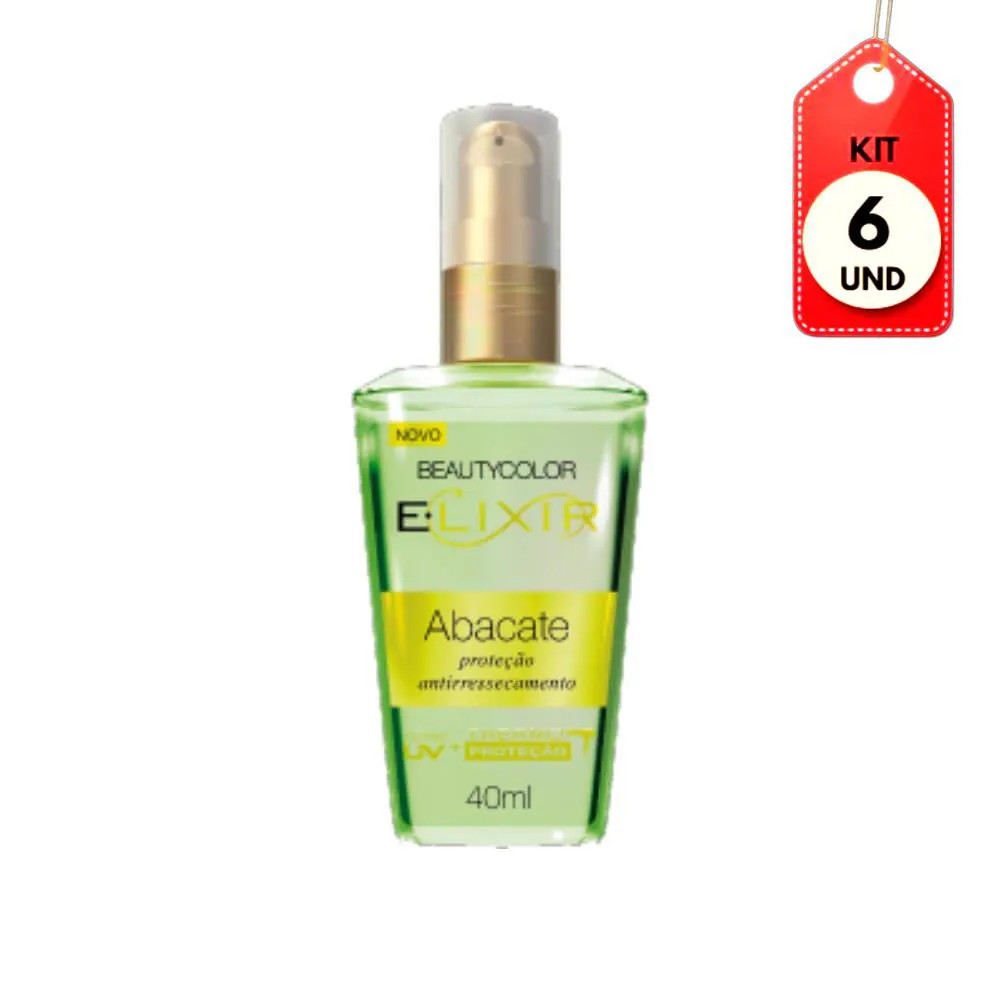 Kit C/06 Beautycolor Elixir Abacate Reparador De Pontas 40Ml