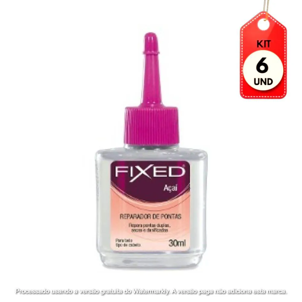 Kit C/06 Fixed Açaí Reparador De Pontas 30Ml