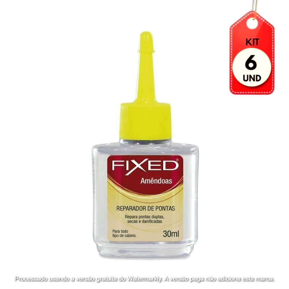 Kit C/06 Fixed Amêndoas Reparador De Pontas 30Ml