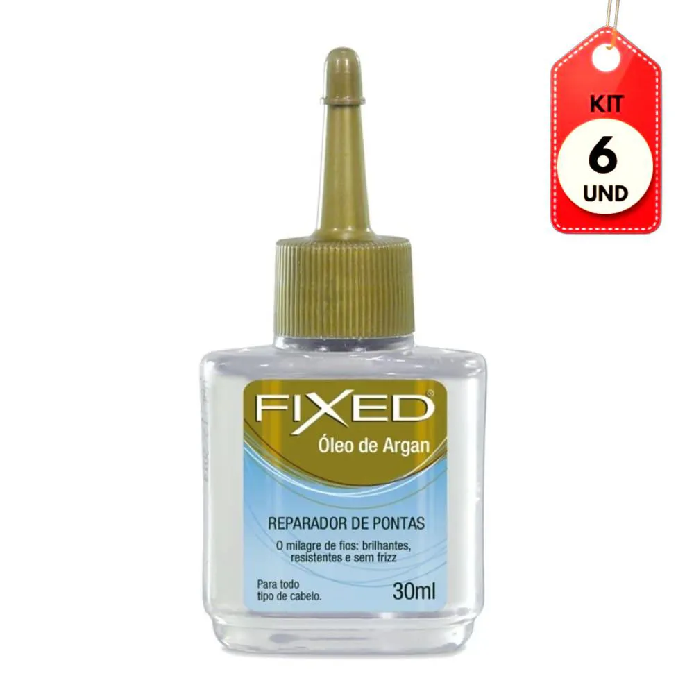 Kit C/06 Fixed Macadâmia Reparador De Pontas 30Ml