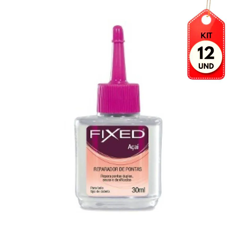 Kit C/12 Fixed Açaí Reparador De Pontas 30Ml