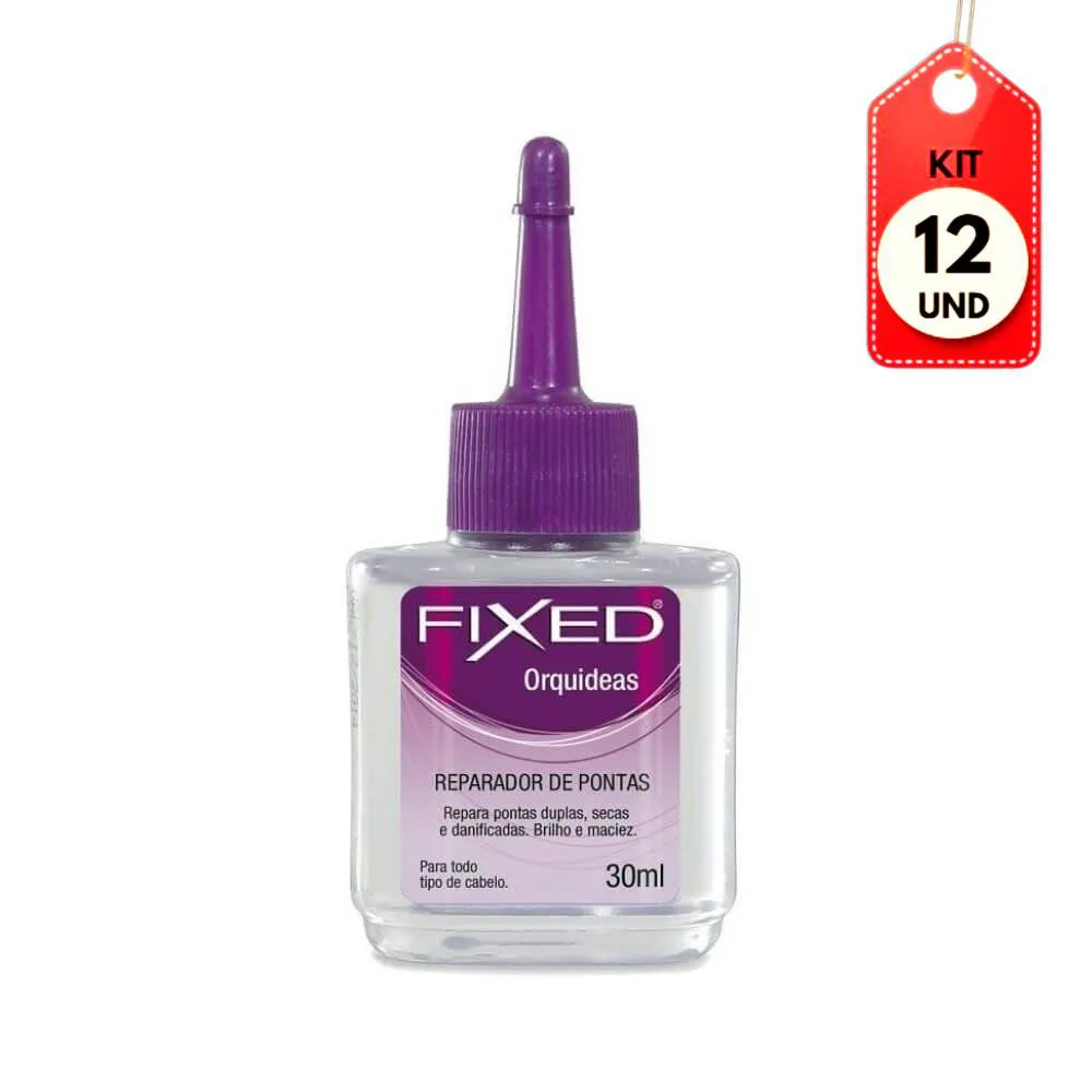 Kit C/12 Fixed Orquídeas Reparador De Pontas 30Ml