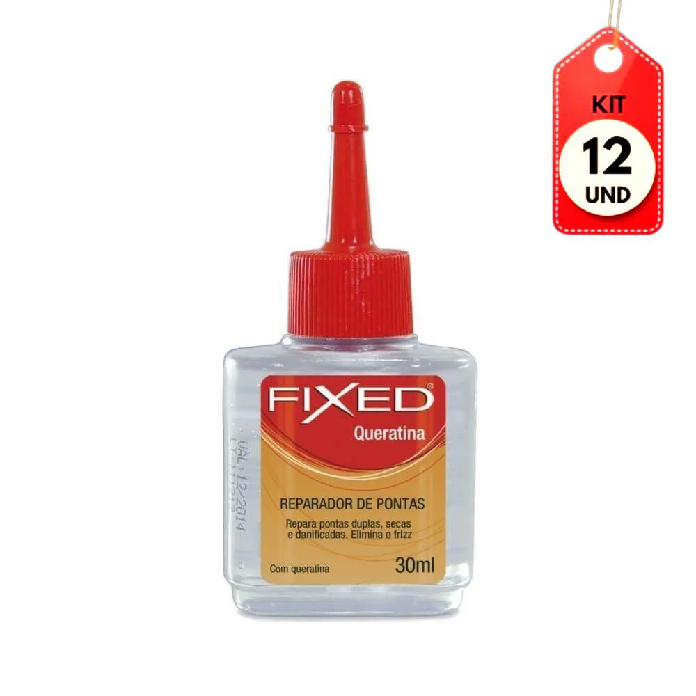 Kit C/12 Fixed Queratina Reparador De Pontas 30Ml