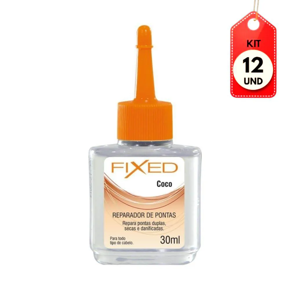 Kit C/12 Fixed Coco Reparador De Pontas 30Ml