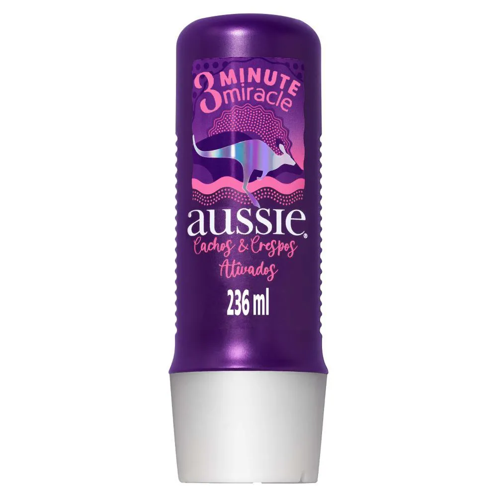 Tratamento Aussie Cachos E Crespos Ativados 3 Minute Miracle Hidratação E Definição 236Ml
