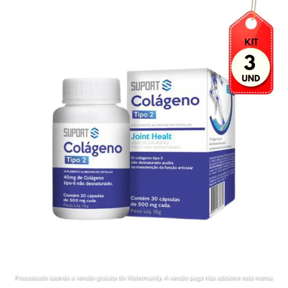 Kit C/03 Suport Colágeno 500Mg Tipo 2 C/30