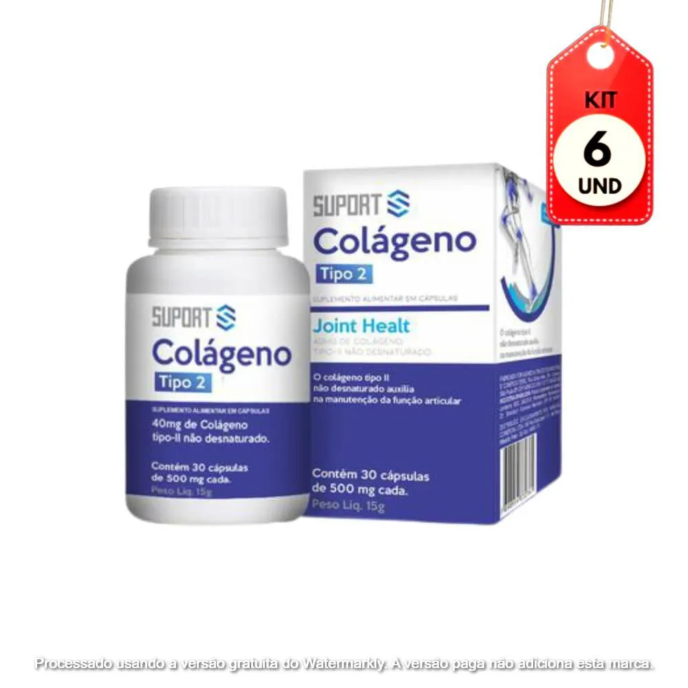 Kit C/06 Suport Colágeno 500Mg Tipo 2 C/30