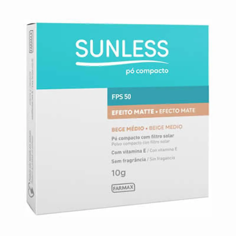 Pó Compacto Sunless Vegano Bege Médio Fps 50