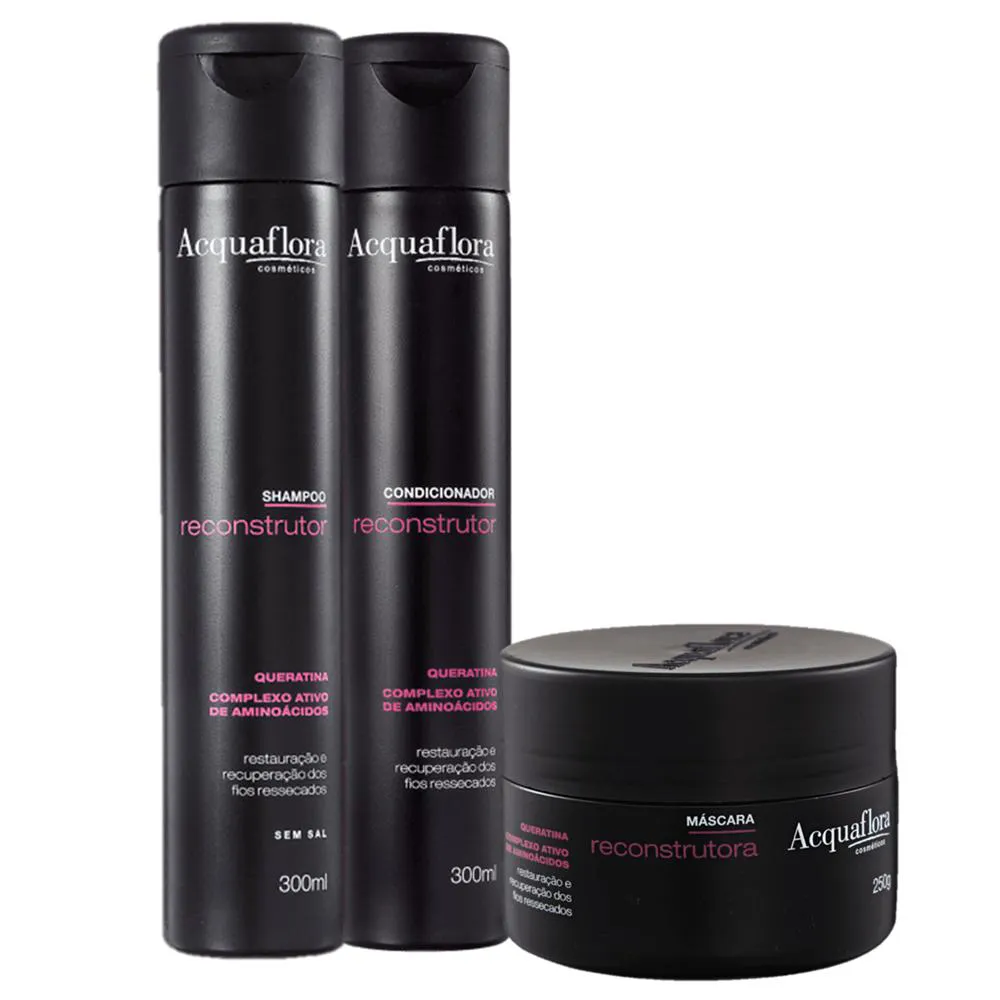 Acquaflora Reconstrutor Shampoo+Cond 300Ml+Masc 250Ml
