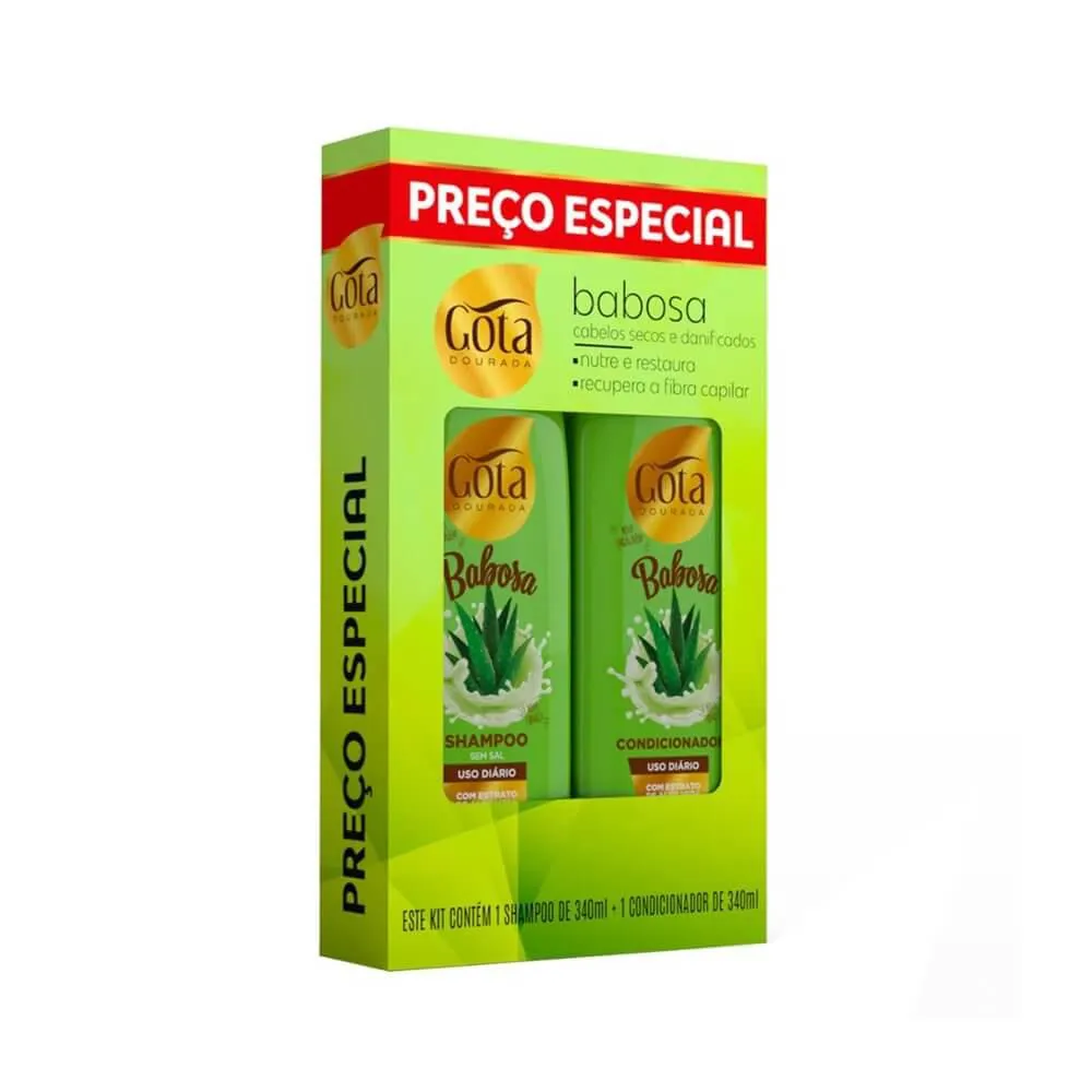 Gota Dourada Babosa Shampoo + Condicionador 340Ml