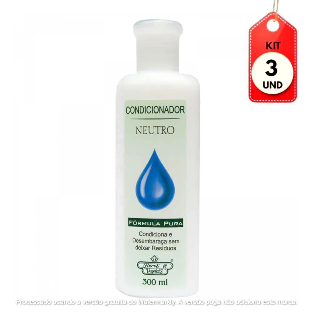Kit C/03 Flores & Vegetais Ph Neutro Condicionador 300Ml