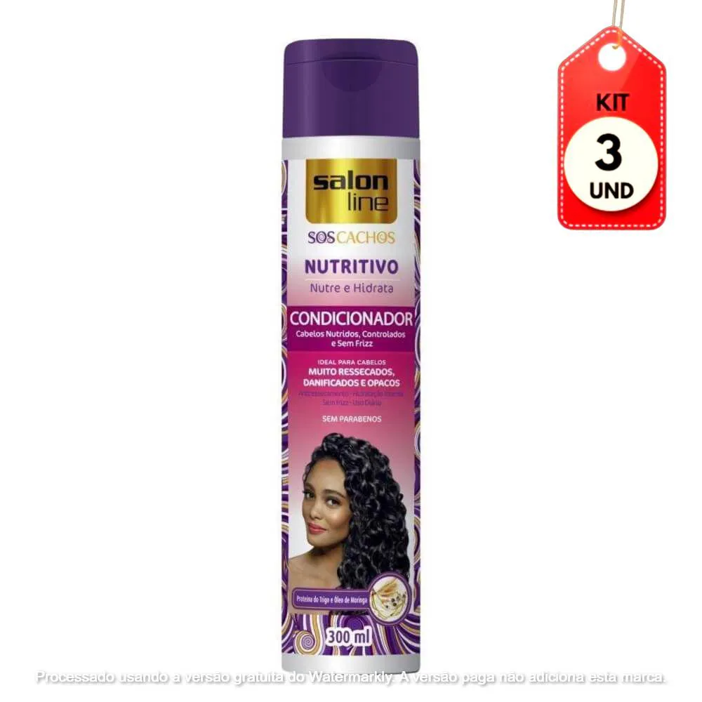 Kit C/03 Salon Line Nutritivo Condicionador 300Ml