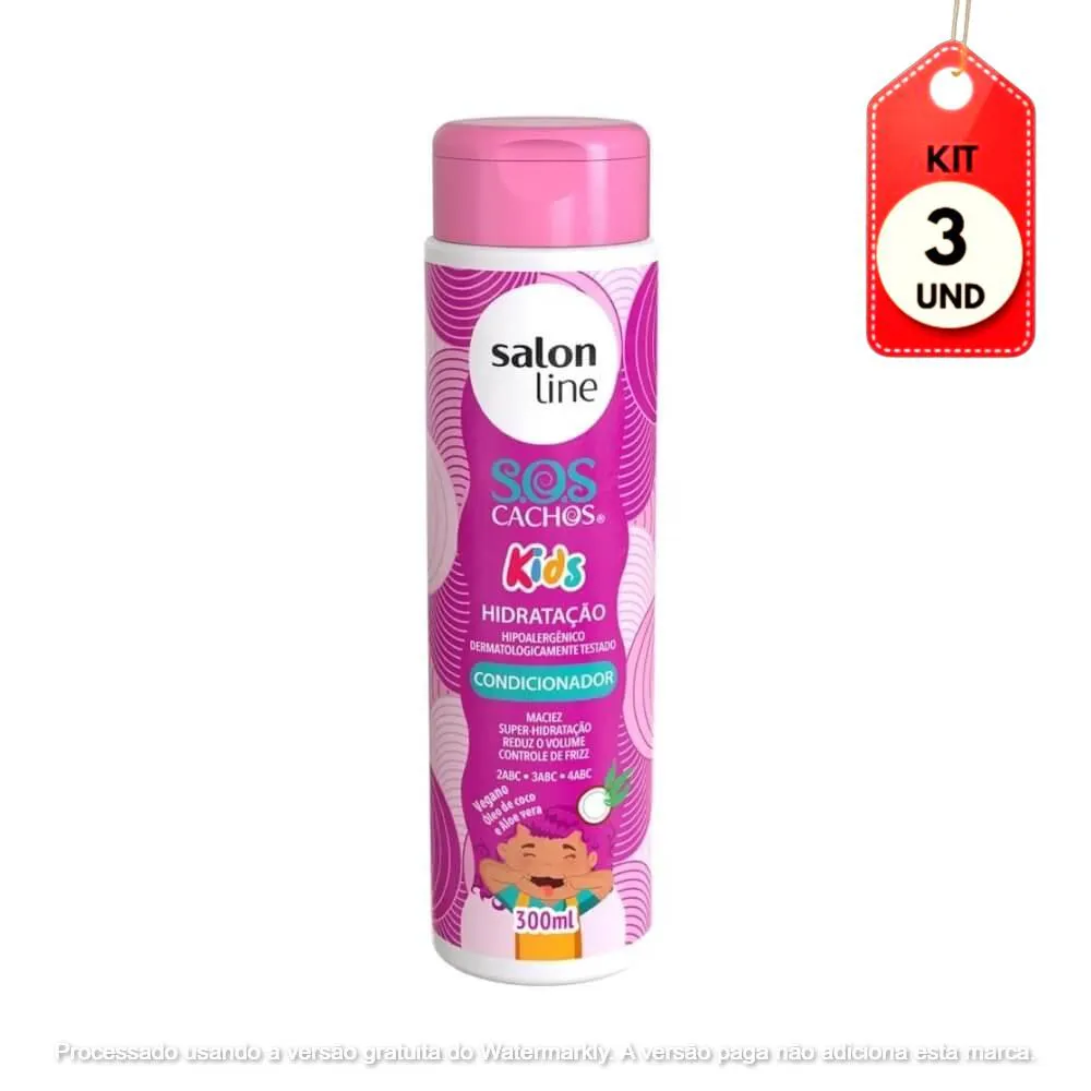 Kit C/03 Salon Line Sos Cachos Kids Condicionador 300Ml
