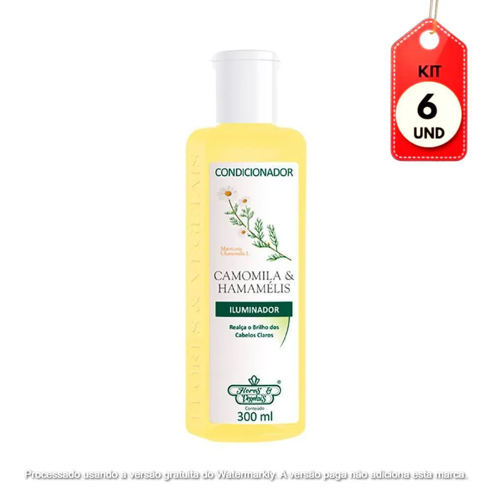 Kit C/06 Flores & Vegetais Camomila E Hamamelis Condicionador 300Ml