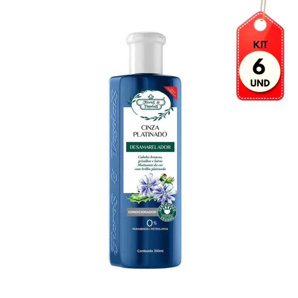 Kit C/06 Flores & Vegetais Matiz Platinado Condicionador 300Ml