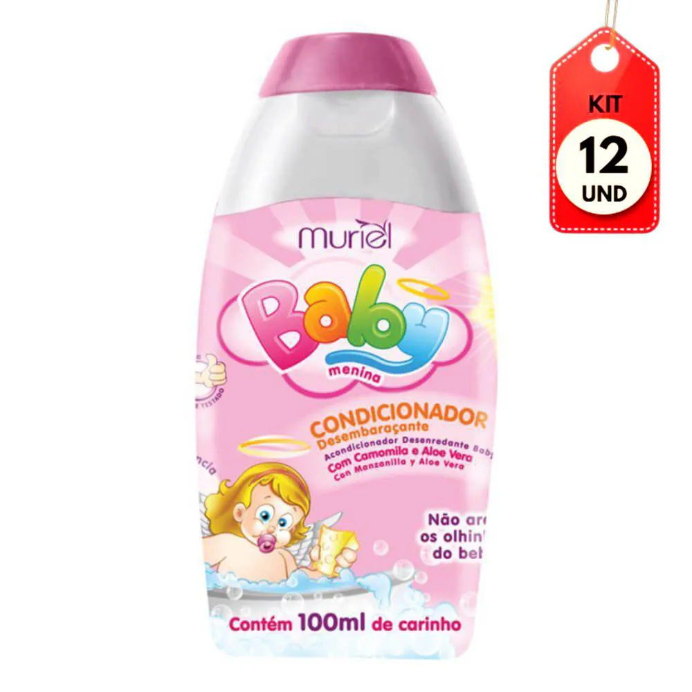 Kit C/12 Muriel Baby Rosa Condicionador 100Ml