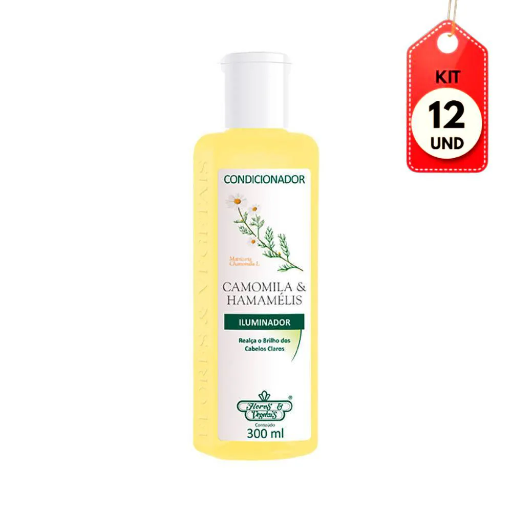 Kit C/12 Flores & Vegetais Camomila E Hamamelis Condicionador 300Ml