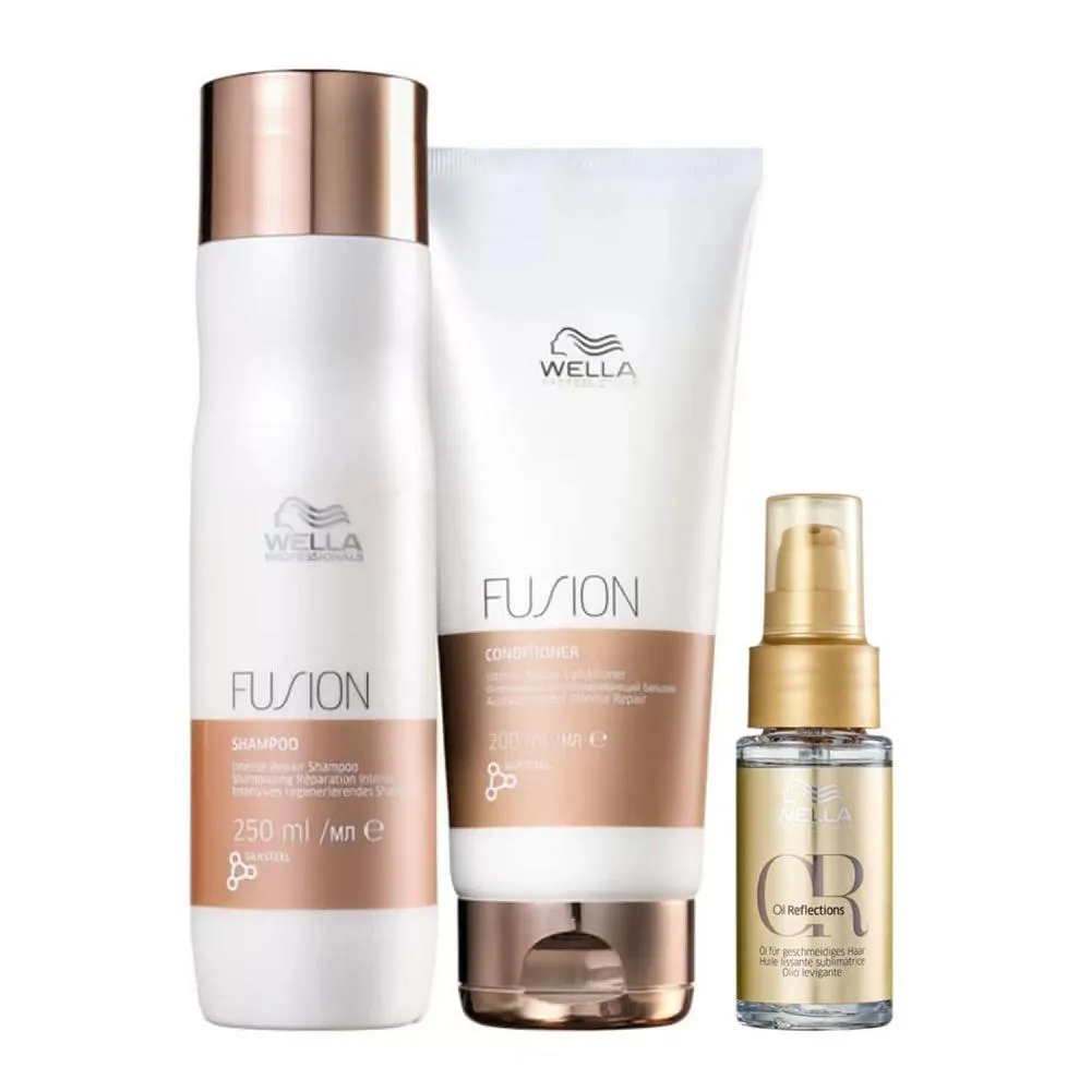Wella Professionals Fusion Shampoo 250Ml+Cond 200Ml+Oil Reflections 30Ml