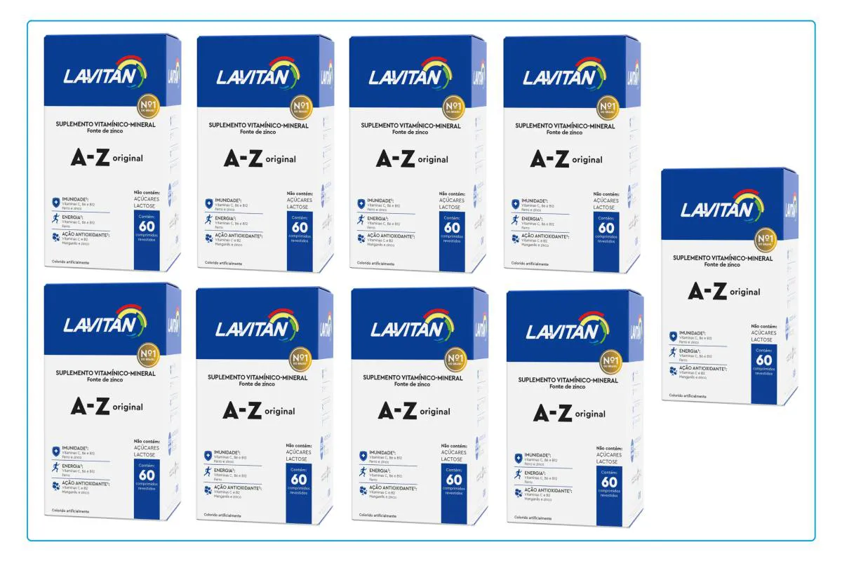 Kit 9 Lavitan A-Z Original Suplemento Com 60 Caps - Cimed