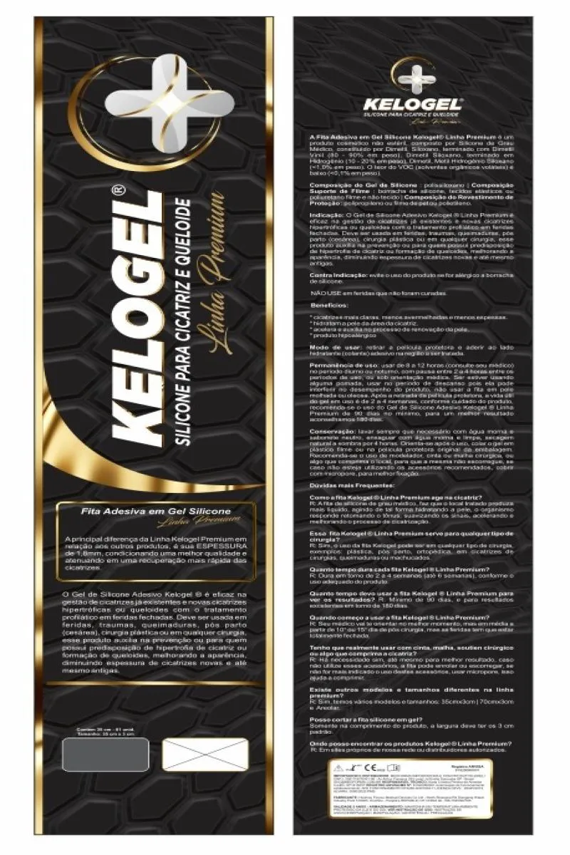 Fita De Silicone 35Cmx3Cm Esp. 1.8Mm Linha Premium Kelogel