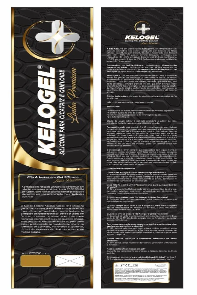 Adesivo De Silicone 70Cmx3Cm Esp.1.8Mm Linha Premium Kelogel