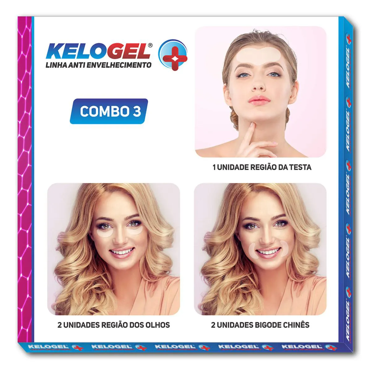 Silicone Antissinais Kit 3 Com 1 Testa + 4Un Olhos Ou Bigode