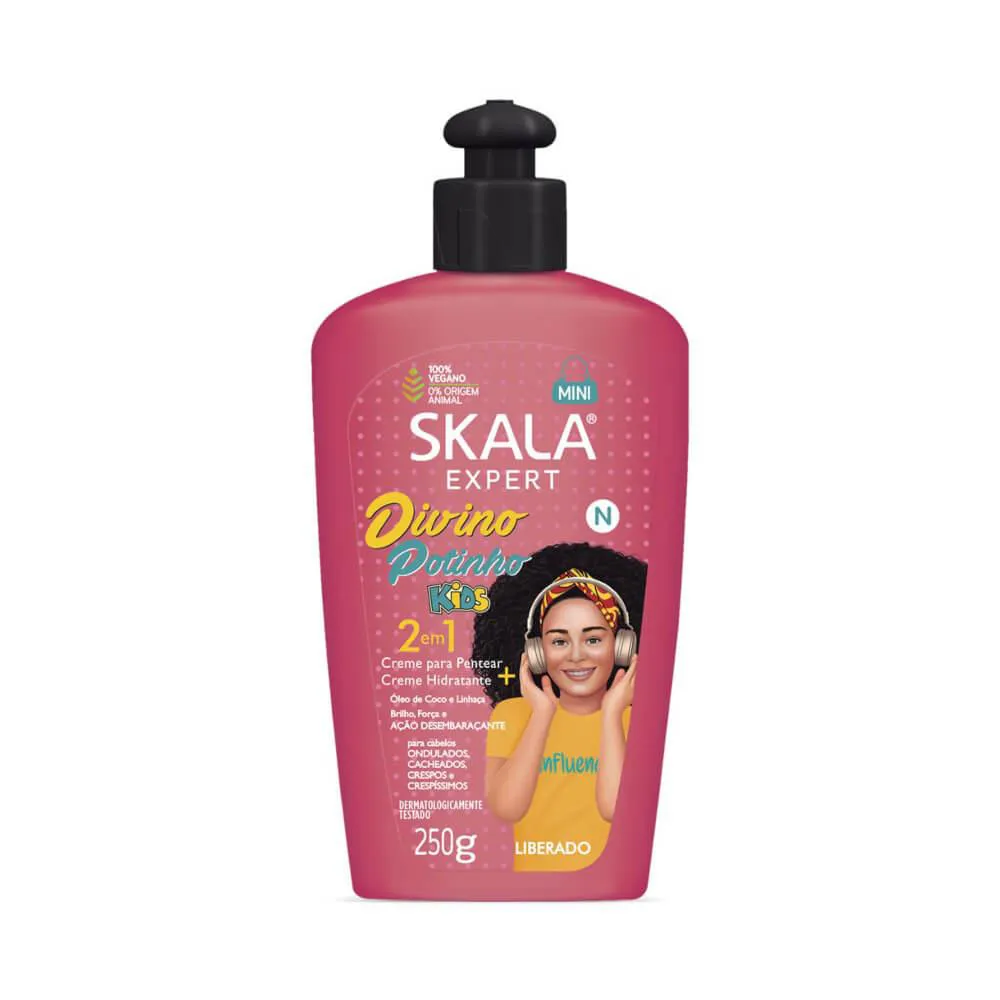 Skala Kids Divino Potinho 2Em1 Creme P/ Pentear 250G