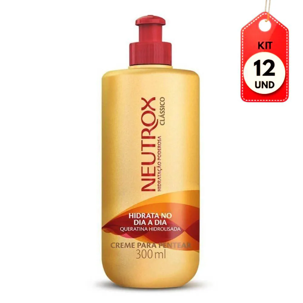 Kit C/12 Neutrox Clássico Creme P/ Pentear 300Ml