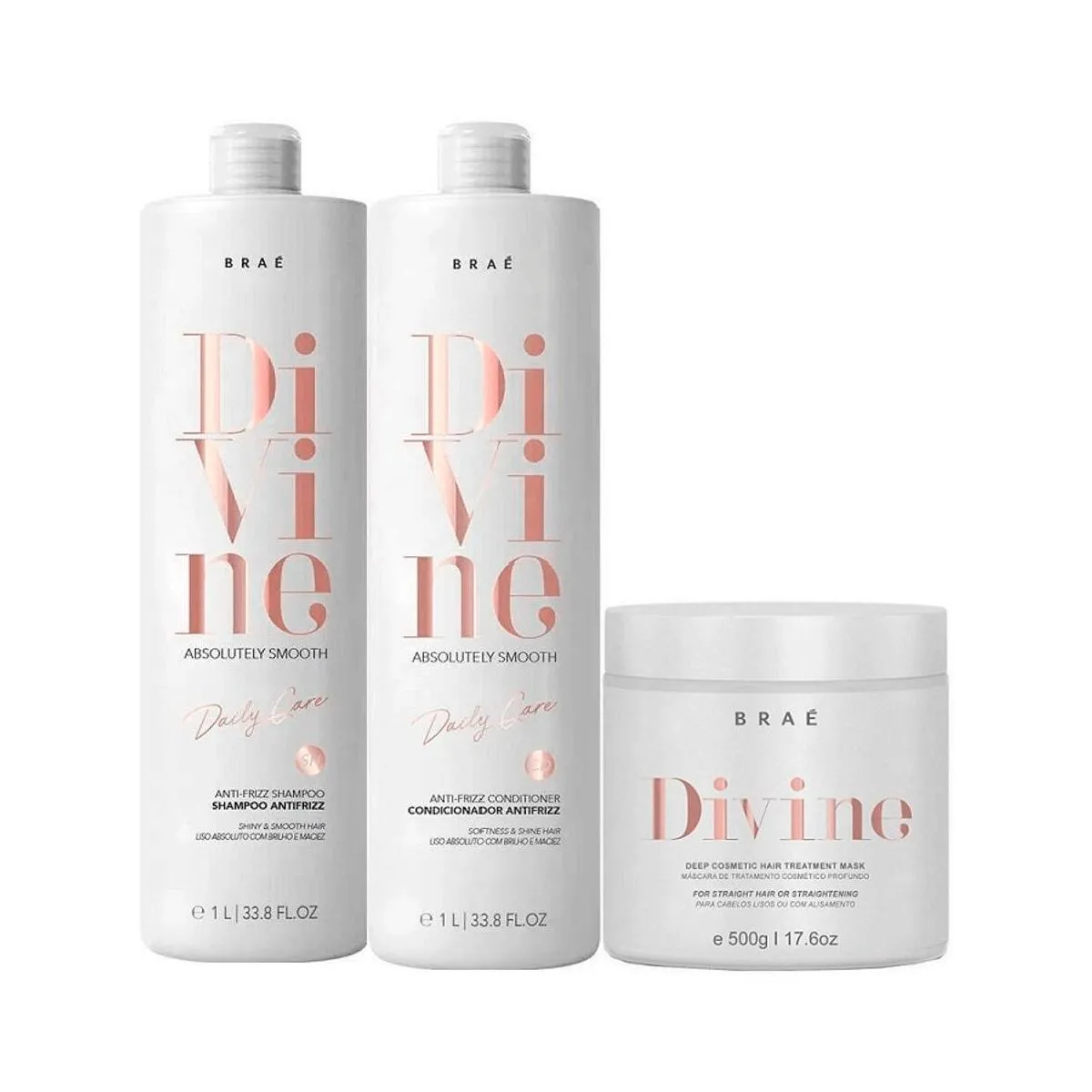 Shampoo E Condicionador 1L + Mascara 500Ml Braé Divine
