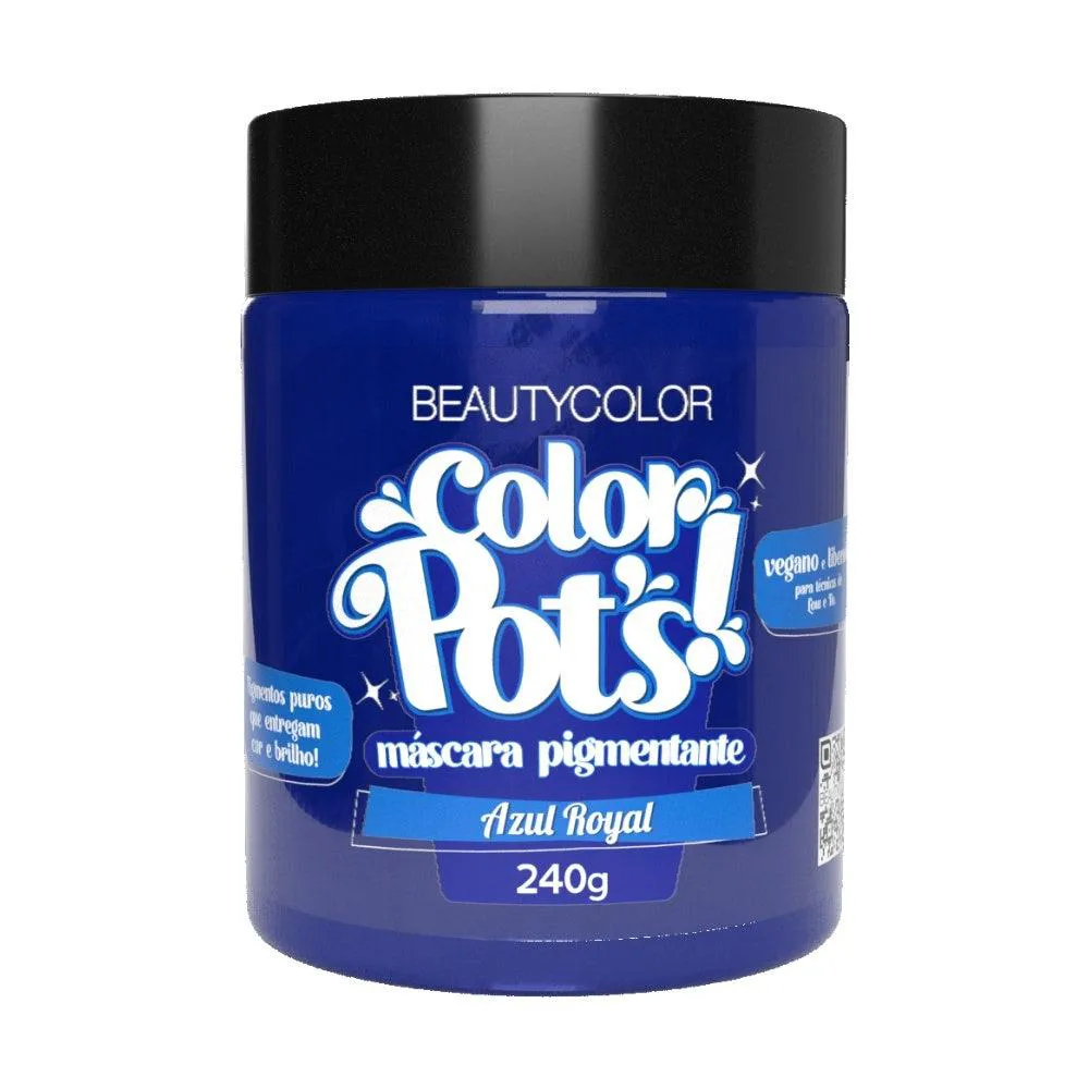 Máscara De Tratamento Capilar Beauty Color Pigment Pots Azul Royal