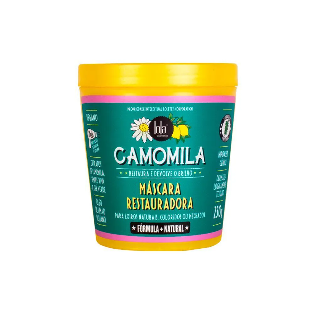 Máscara de Cabelo Restauradora Lola Cosmetics Camolila Hipoalergênica 230g