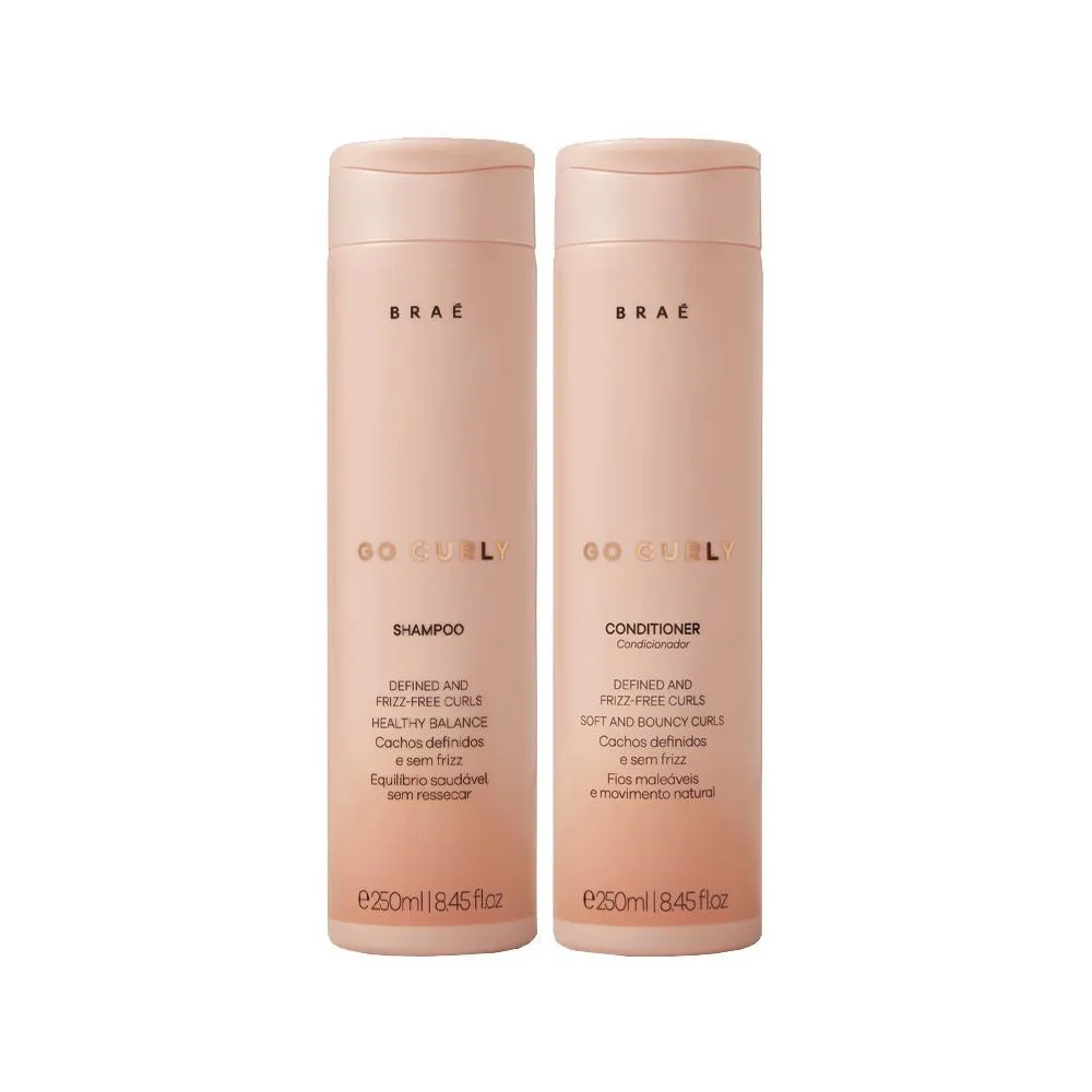 Kit Braé Go Curly - Shampoo 250ml + Condicionador 250ml
