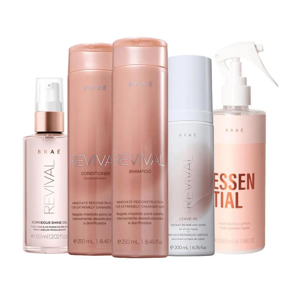 Kit Braé Revival - 5 Produtos E Óleo Capilar