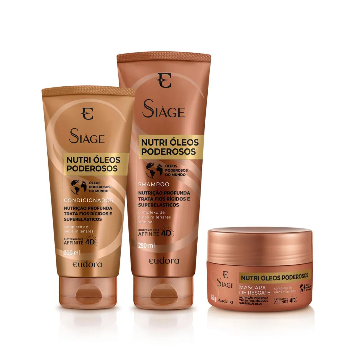Kit Siàge Nutri Óleos Poderosos Shampoo + Condicionador + Máscara Capilar