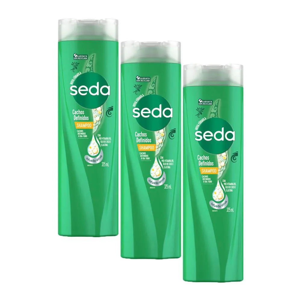 Kit 3 Shampoos Seda Cachos Definidos 325Ml Cada