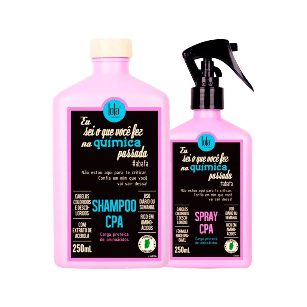 Kit Lola Cosmetics Eu Sei o Que Você Fez Química Passada Shampoo 250ml+ Leave-In Proteína e Aminoácidos 250ml