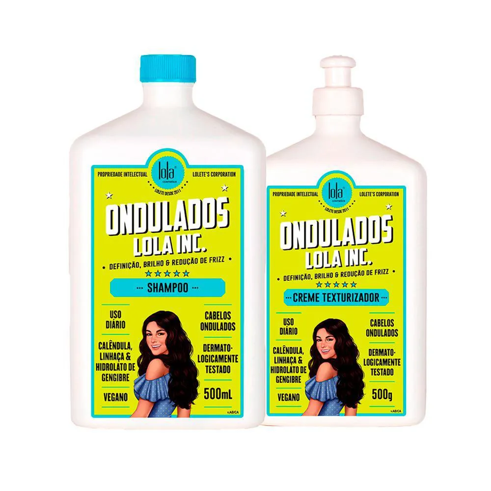 Kit Lola Cosmetics Ondulados Shampoo 500ml+ Creme Texturizador 500g