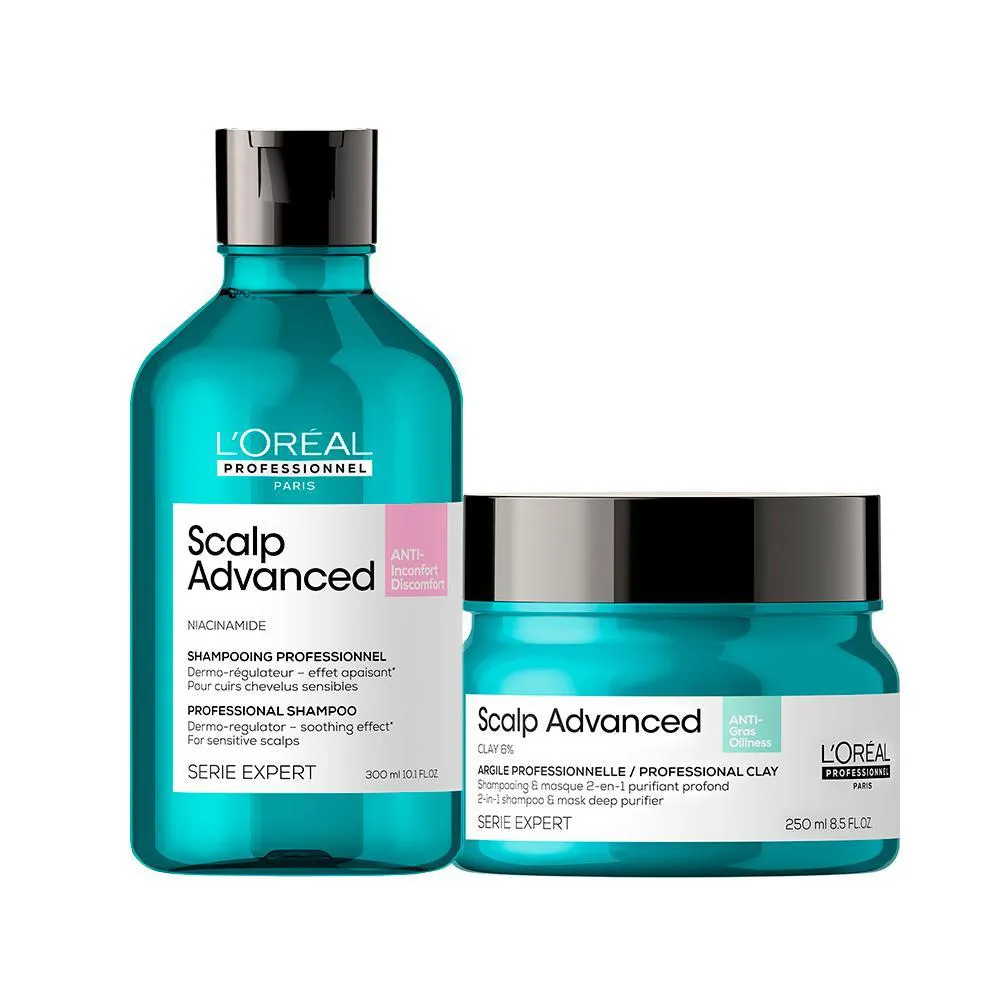Kit L'Oréal Professionnel Serie Expert Scalp Advanced - Shampoo E Máscara De Tratamento 2 Em 1 250Ml