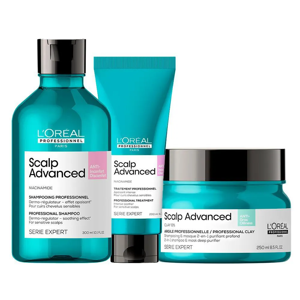 Kit L'Oréal Professionnel Serie Expert Scalp Advanced - Shampoo E Tratamento E Máscara 2 Em 1 250Ml