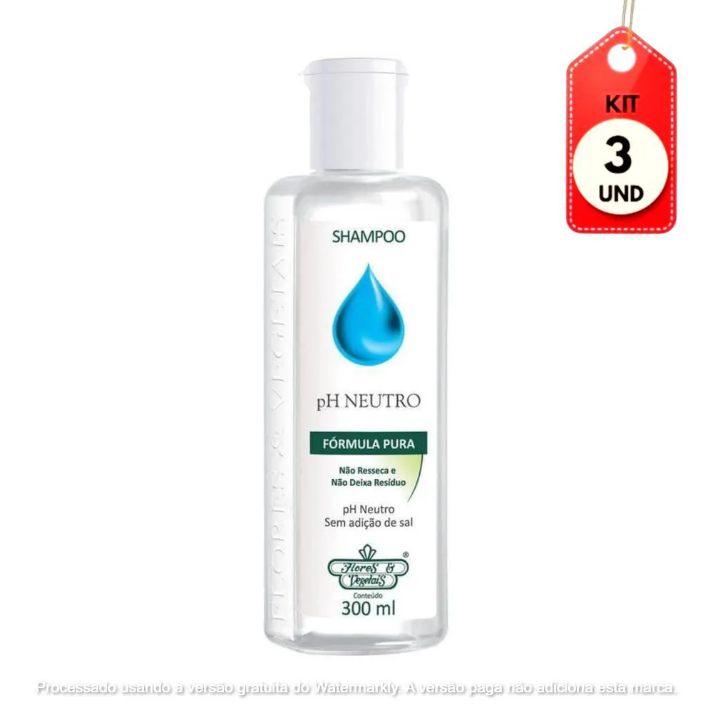 Kit C/03 Flores & Vegetais Shampoo Neutro 300Ml