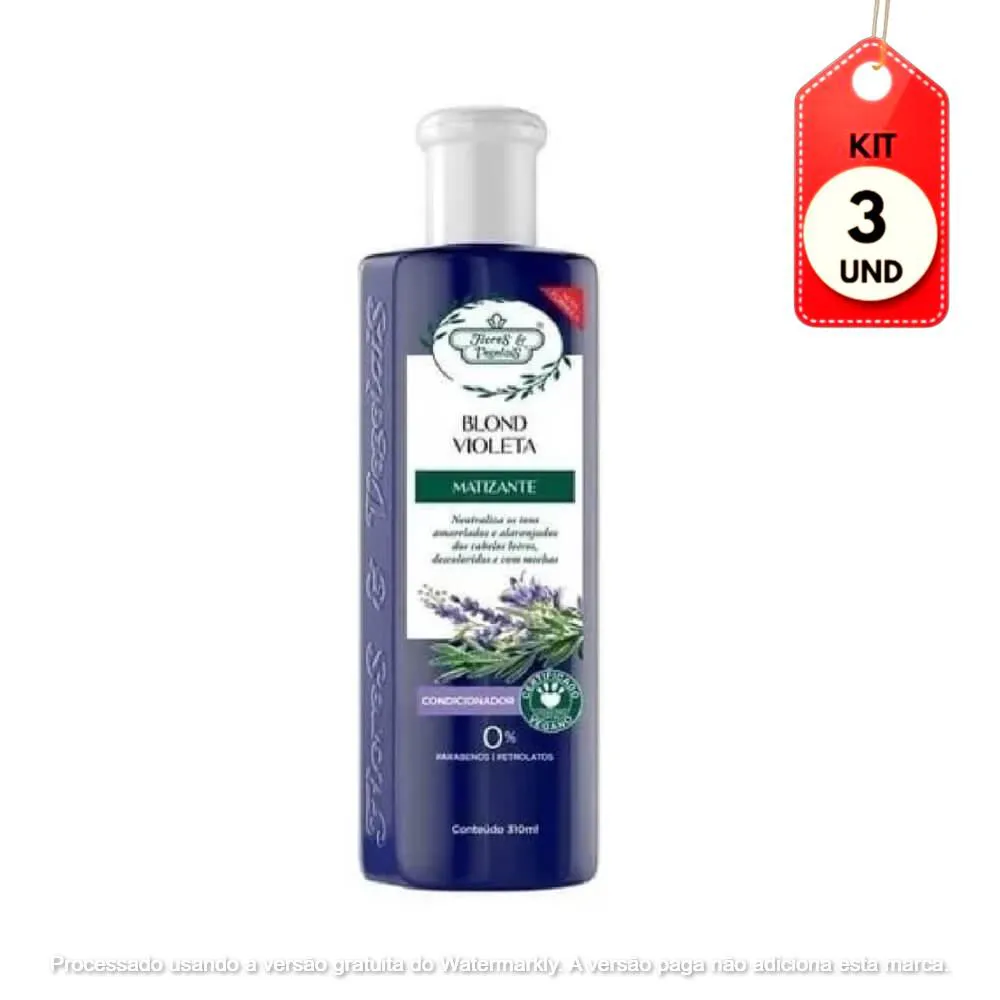 Kit C/03 Flores & Vegetais Blond Matizante Shampoo 300Ml