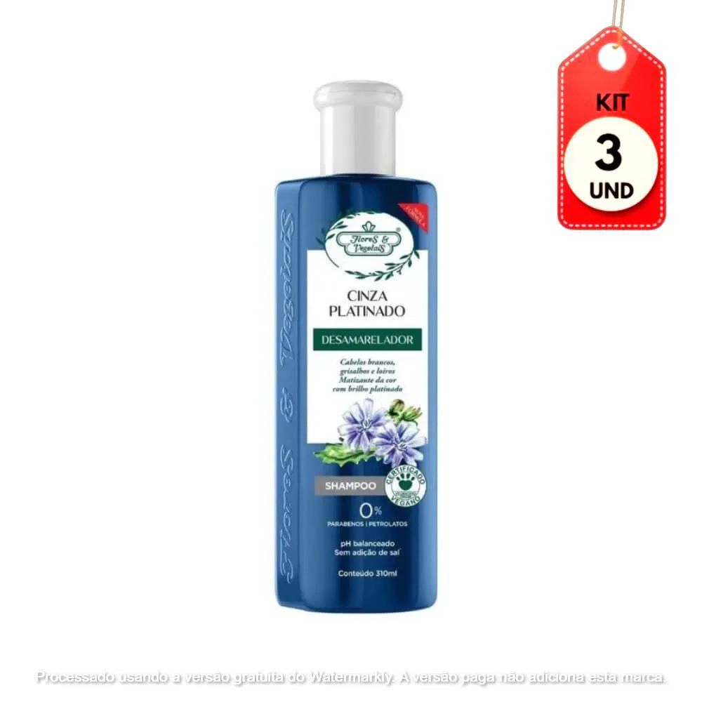 Kit C/03 Flores & Vegetais Matizante Platinado Shampoo 310Ml