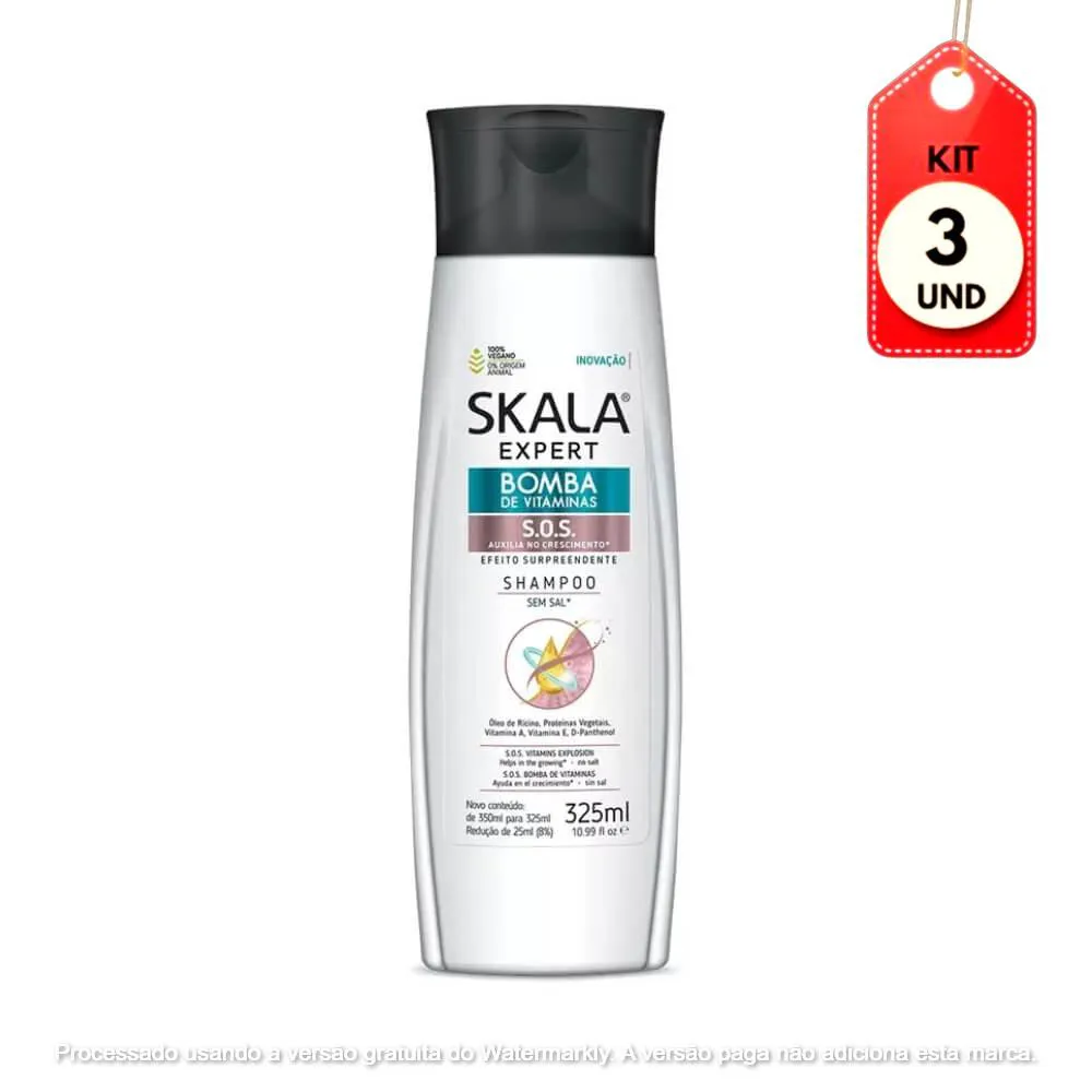 Shampoo Skala Bomba de Vitaminas Crescimento dos Fios 325ml