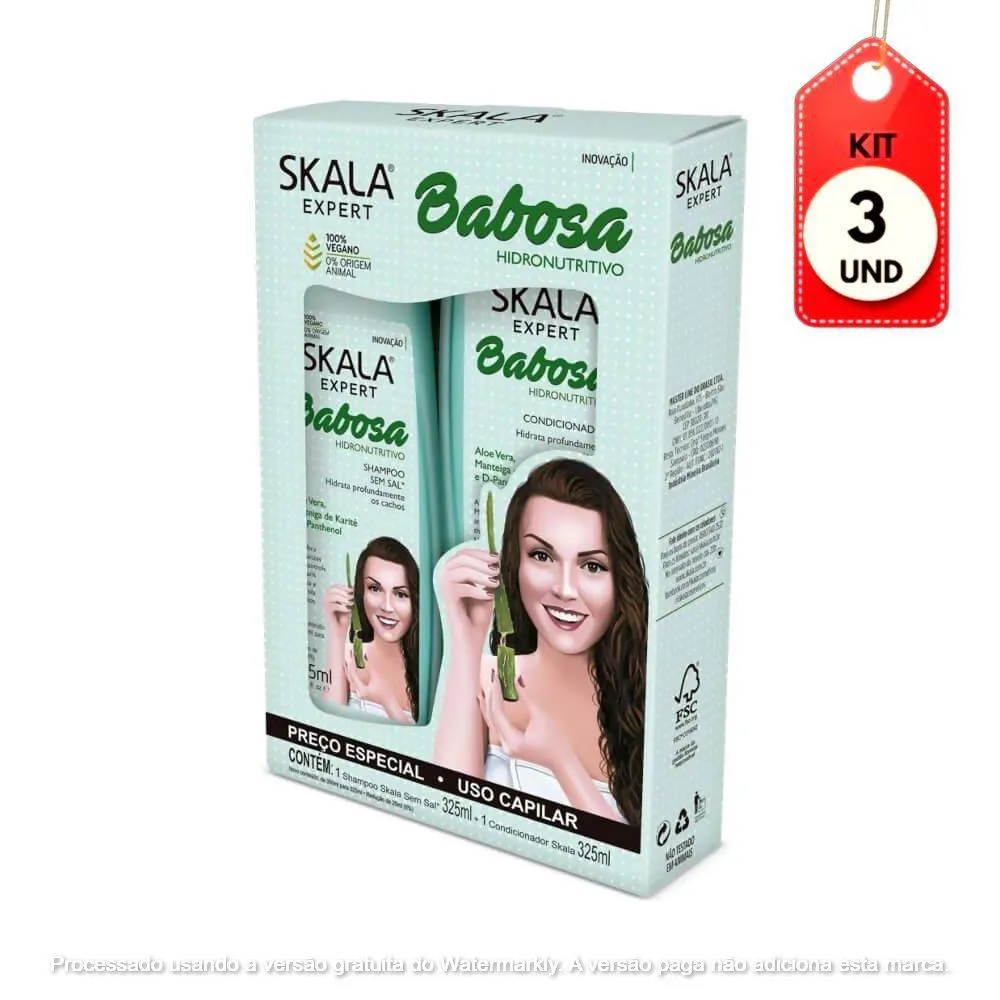 Kit C/03 Skala Babosa Shampoo + Condicionador