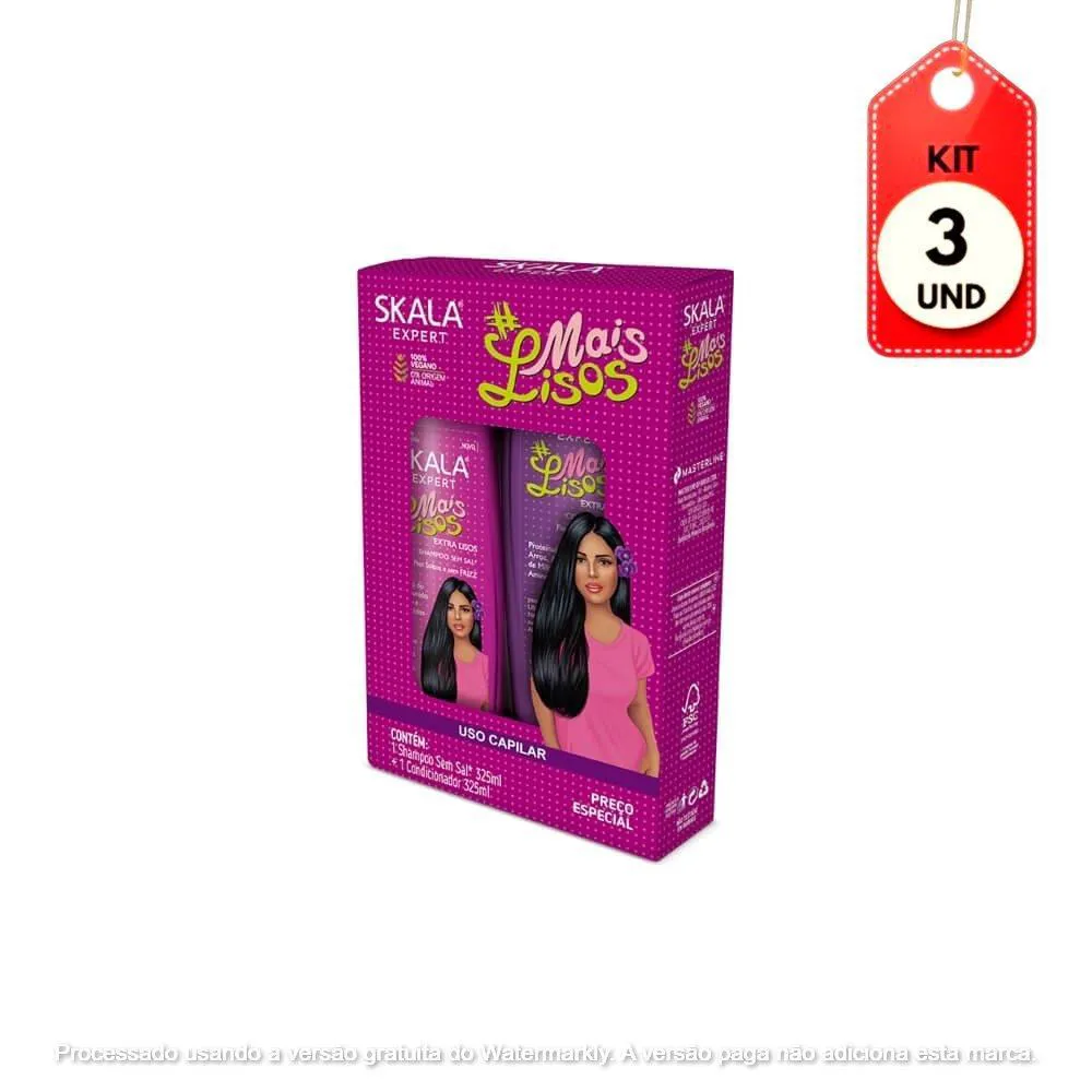 Kit C/03 Skala Mais Lisos Shampoo + Condicionador