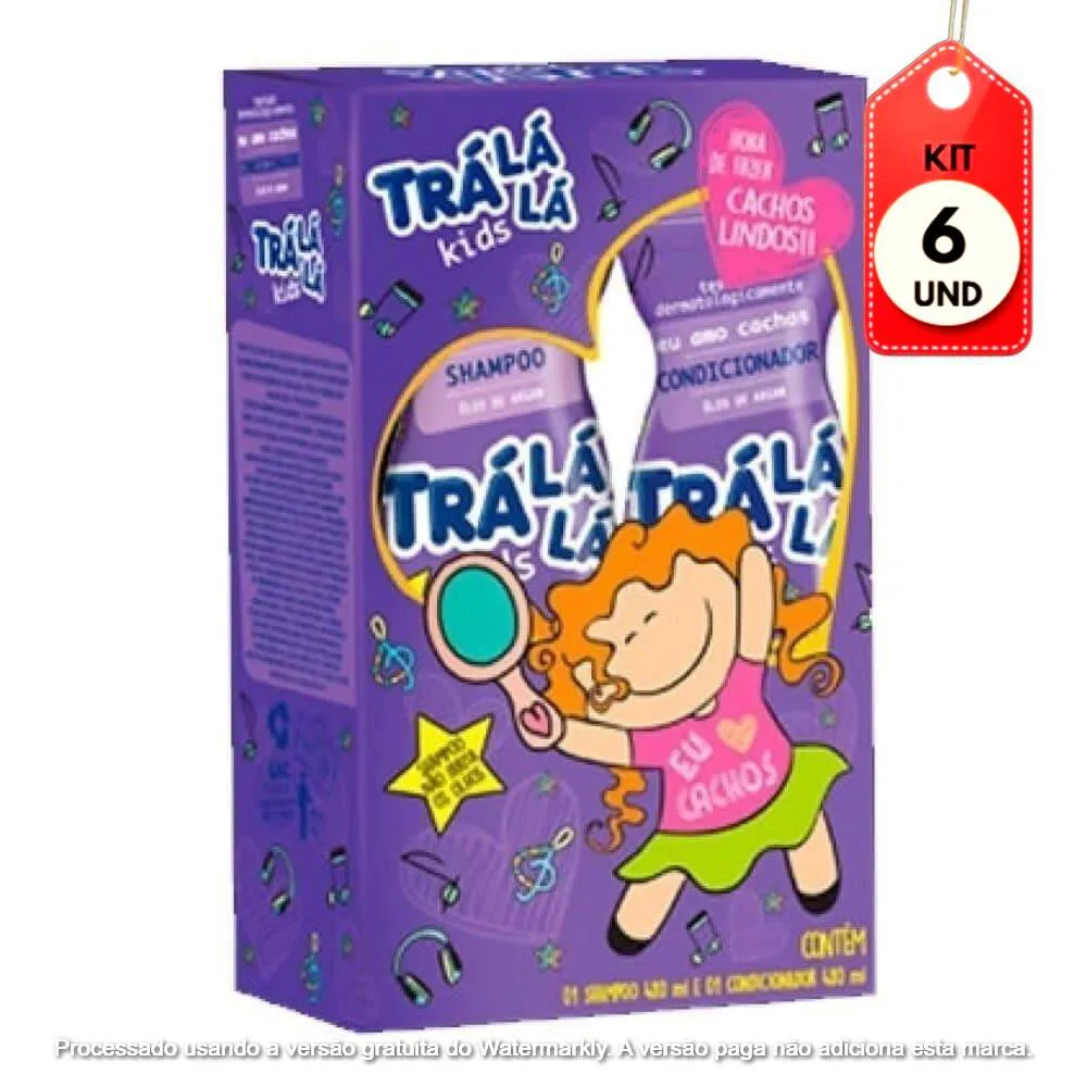 KIT C/06 TRALáLá CACHOS MENINAS SHAMPOO + CONDICIONADOR 480ML