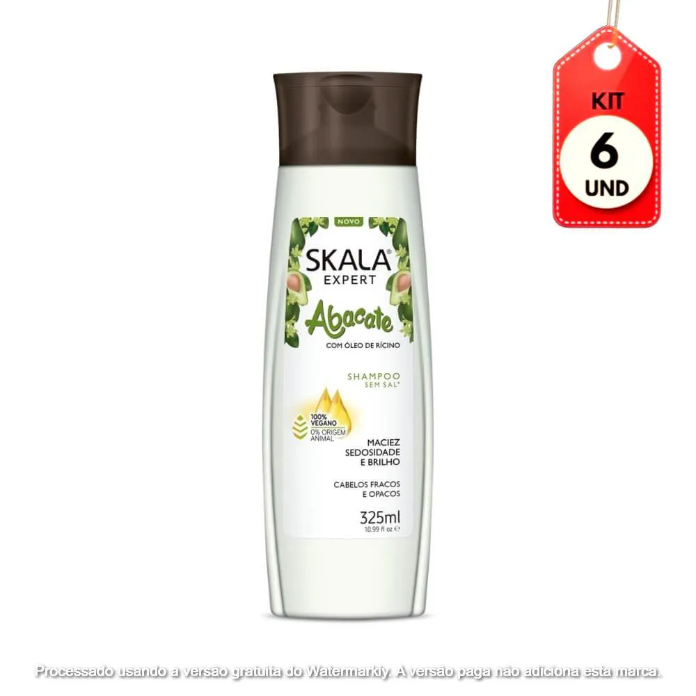 Kit C/06 Skala Bomba De Vitaminas Abacate Shampoo 325Ml