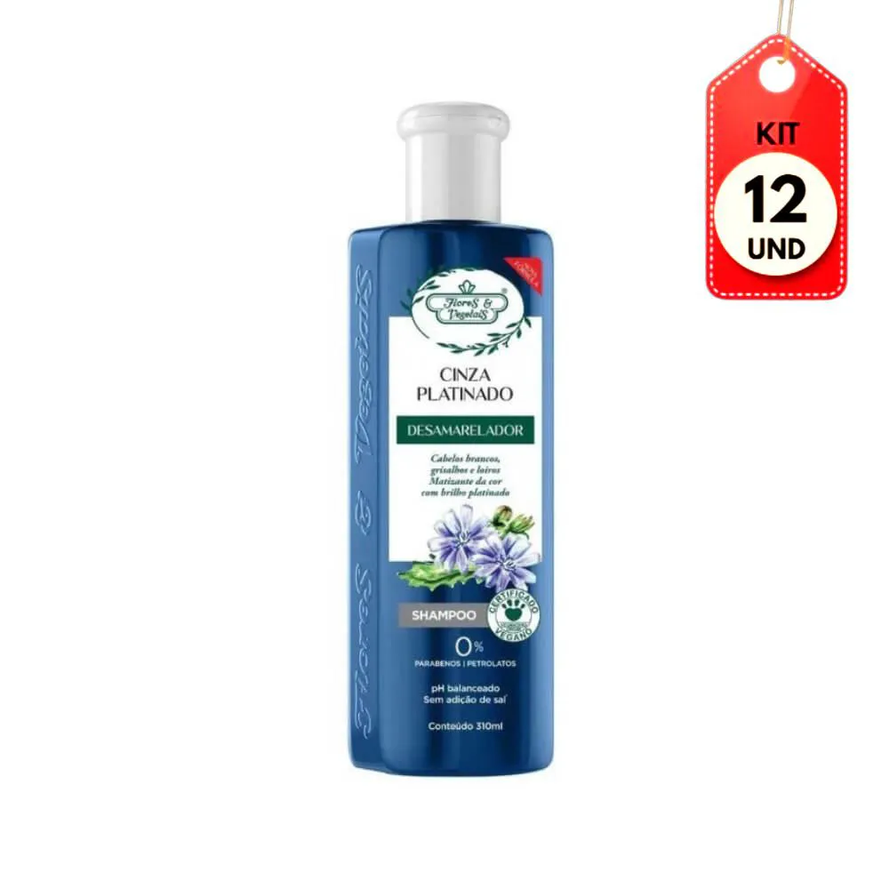 Kit C/12 Flores & Vegetais Matizante Platinado Shampoo 310Ml
