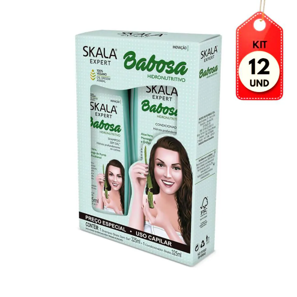 Kit C/12 Skala Babosa Shampoo + Condicionador