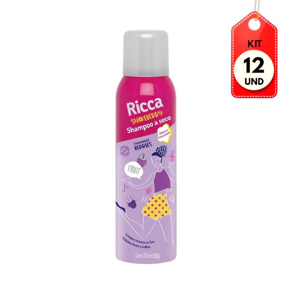 Kit C/12 Ricca 2849 Shampoo A Seco Berries 150Ml